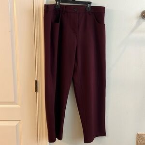 Universal Standard, Etta Straight Ponte Jeans, Black Cherry, Size Small (14-16)